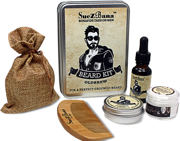 SueZbana For Men Organic Grooming Beard Kits Gift Sets Oldbrew