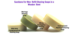 Suezbana for Men Shaving Soap in a Wooden Bowl (100g) Refills